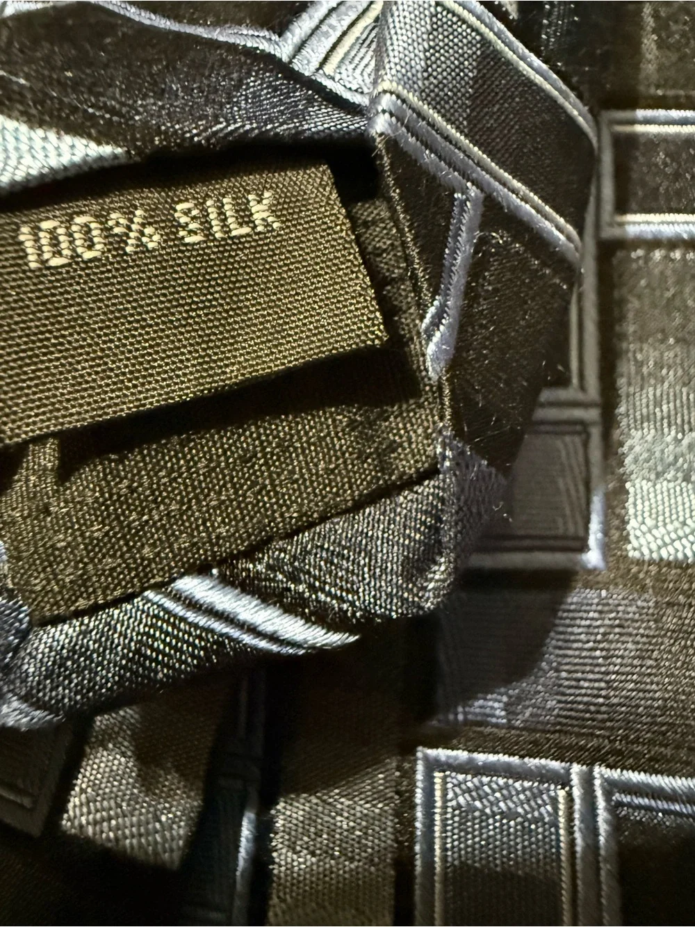 Pronto Uomo Blue and Black Geometric Silk Tie